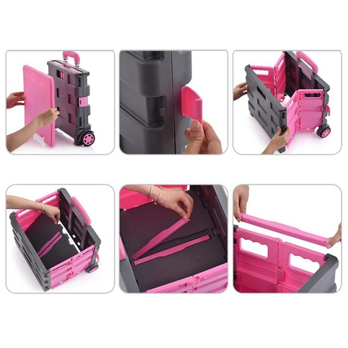Carrito Plegable de Mercado Rosa