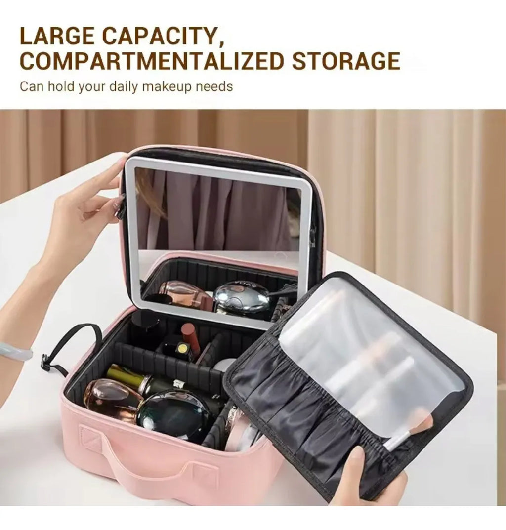 Caja de Maquillaje con Espejo y Luces LED