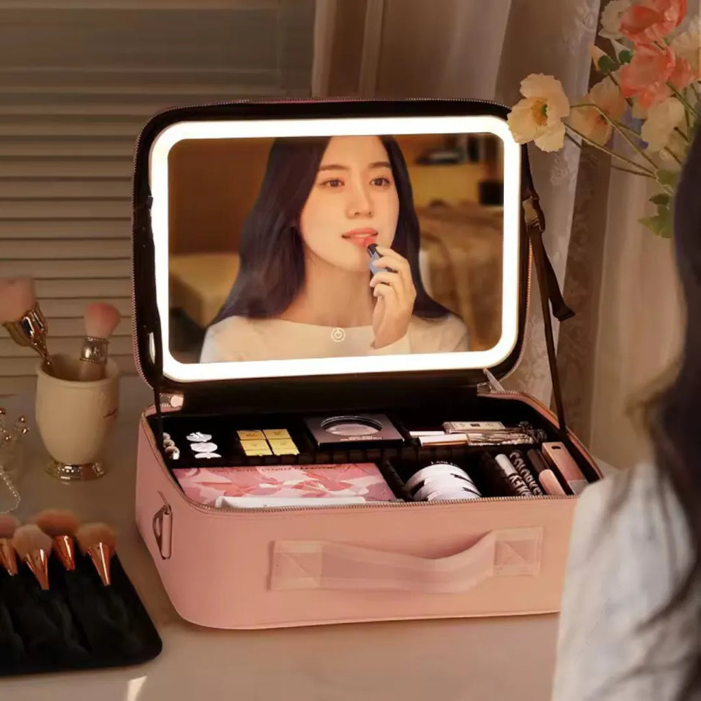 Caja de Maquillaje con Espejo y Luces LED