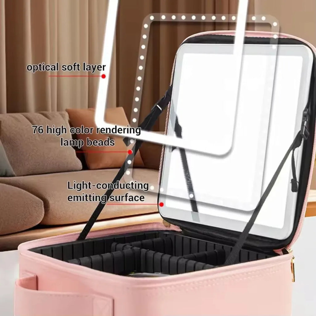 Caja de Maquillaje con Espejo y Luces LED